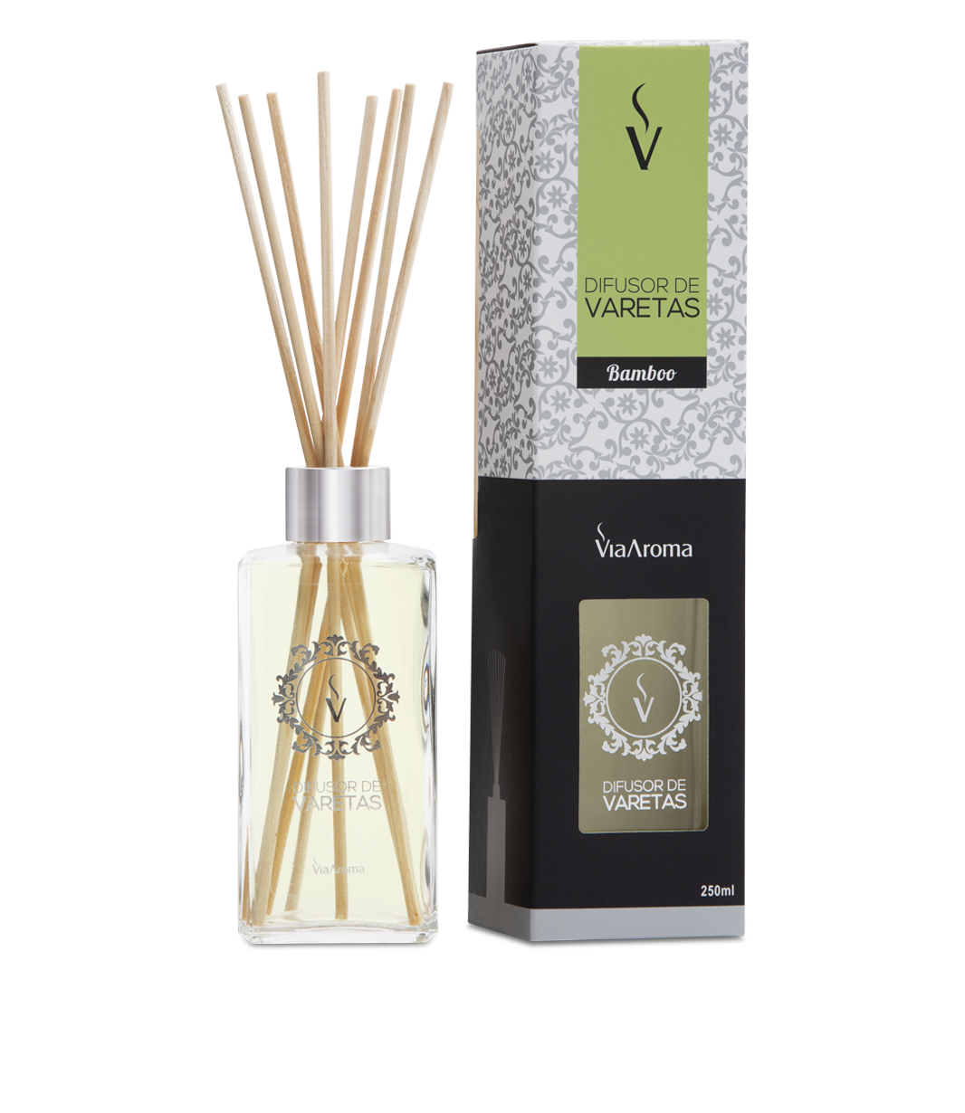 Difusor Ambiente Via Aroma Aromatizador Vareta Stick 250ml Bamboo Angulo