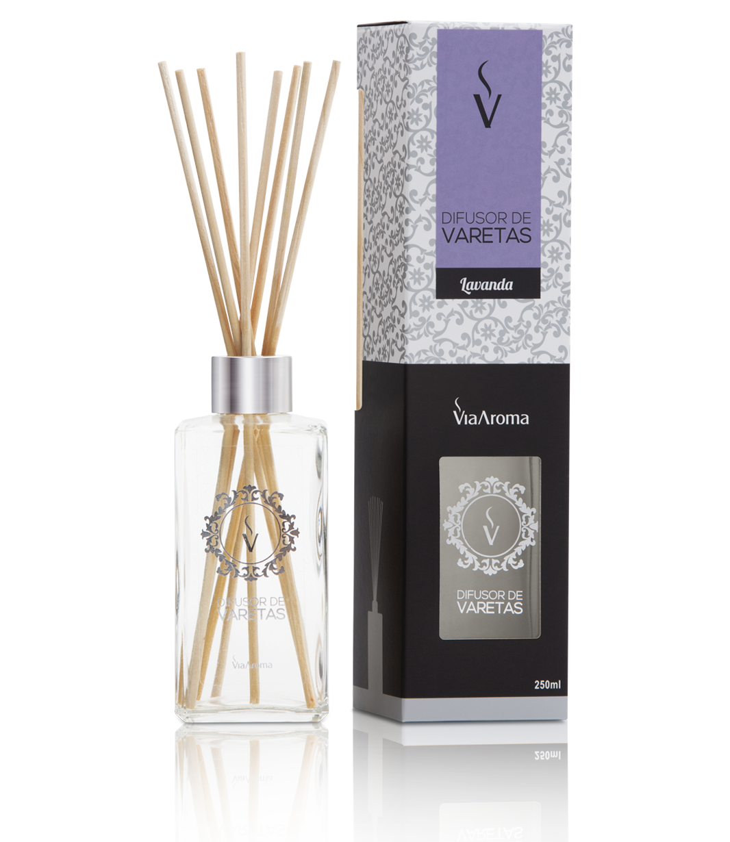 Difusor Ambiente Via Aroma Aromatizador Vareta Stick 250ml Lavanda Angulo